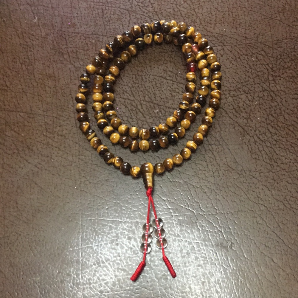 Tiger’s Eye Yoga Mala Necklace